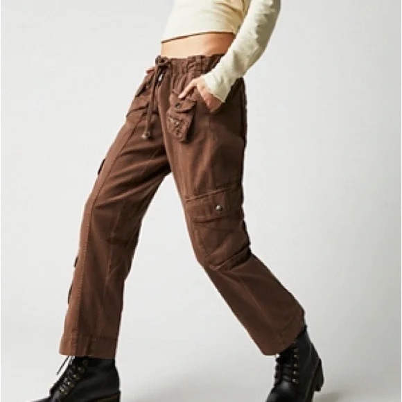 Free People Tahiti Cargo Pants | S | Chocolate Love - Picture 2 of 5